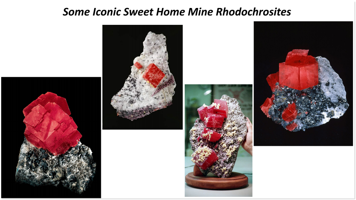 Rhodochrosite minerals of the Sweet Home Mine