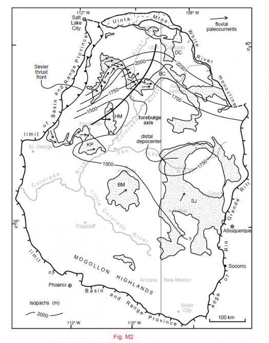 Upper Cretaceous strata forming Mancos-Mesaverde depositional system