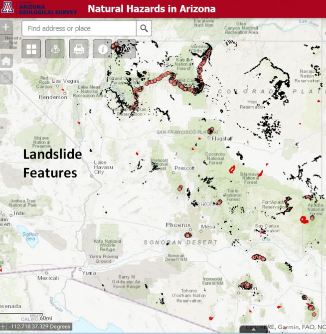 Natural Hazards in Arizona 2.0 - Landslide theme