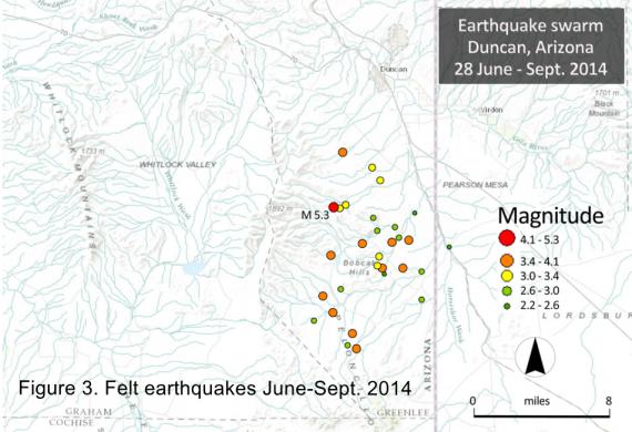 Felt earthquakes of 2014