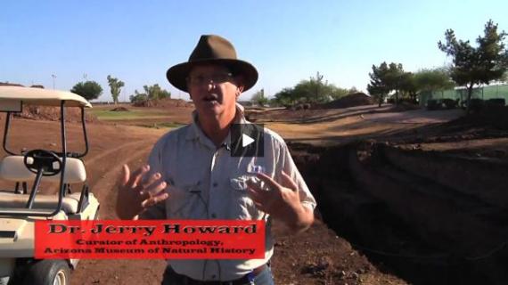 Jerry Howard excavating Hohokam Canal, Phoenix, AZ